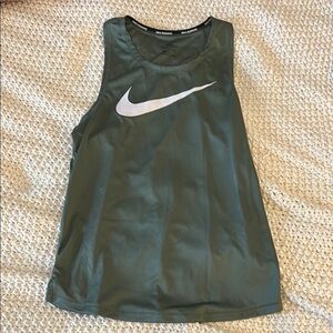 Nike Women's Olive Tank Top with White Logo